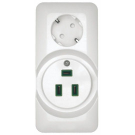 Розетка 2-м ОП Blanca / Прима 250В комбинир. для электроплиты 32А+силовая 16А (опт. упак.) бел. SE RA32-211R-B