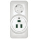 Розетка 2-м ОП Blanca / Прима 250В комбинир. для электроплиты 32А+силовая 16А (опт. упак.) бел. SE RA32-211R-B