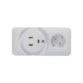 Розетка 2-м ОП Blanca / Прима 250В комбинир. для электроплиты 32А+силовая 16А (опт. упак.) бел. SE RA32-211R-B