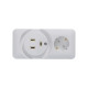 Розетка 2-м ОП Blanca / Прима 250В комбинир. для электроплиты 32А+силовая 16А (опт. упак.) бел. SE RA32-211R-B