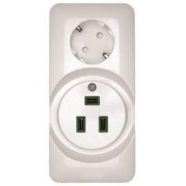 Розетка 2-м ОП Blanca / Прима 250В комбинир. для электроплиты 32А+силовая 16А (опт. упак.) бел. SE RA32-211R-B