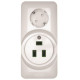 Розетка 2-м ОП Blanca / Прима 250В комбинир. для электроплиты 32А+силовая 16А (опт. упак.) бел. SE RA32-211R-B