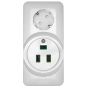 Розетка 2-м ОП Blanca / Прима 250В комбинир. для электроплиты 32А+силовая 16А (опт. упак.) бел. SE RA32-211R-B