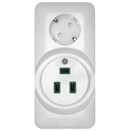 Розетка 2-м ОП Blanca / Прима 250В комбинир. для электроплиты 32А+силовая 16А (опт. упак.) бел. SE RA32-211R-B