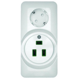 Розетка 2-м ОП Blanca / Прима 250В комбинир. для электроплиты 32А+силовая 16А (опт. упак.) бел. SE RA32-211R-B