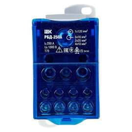 Блок распределительный на DIN-рейку РБД-250А IEK RBD-250