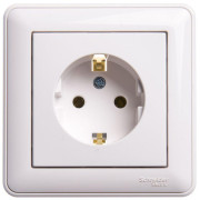 Розетка 1-м СП W59 16А IP20 с заземл. без защ. шторок бел. SE RS16-154-18