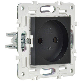 Розетка SKANDY 10А без заземл. без защ. шторок SK-R02Bl черн. IEK SK-R10-10-K02