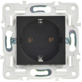 Розетка SKANDY 16А с заземл. без защ. шторок SK-R05Bl черн. IEK SK-R11-16-K02