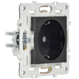 Розетка SKANDY 16А с заземл. без защ. шторок SK-R05Bl черн. IEK SK-R11-16-K02