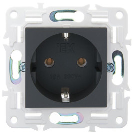 Розетка SKANDY 16А с заземл. без защ. шторок SK-R05G графит IEK SK-R11-16-K53
