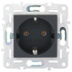 Розетка SKANDY 16А с заземл. без защ. шторок SK-R05G графит IEK SK-R11-16-K53