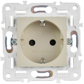Розетка SKANDY 16А с заземл. защ. шторки безвинт. крепл. SK-R06B беж. IEK SK-R14-16-1-K10