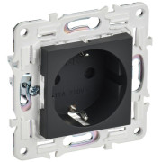 Розетка SKANDY 16А с заземл. защ. шторки безвинт. крепл. SK-R06G графит IEK SK-R14-16-1-K53