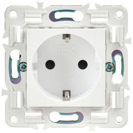 Розетка SKANDY 16А с заземл. защ. шторки SK-R04W арктич. бел. IEK SK-R14-16-K01