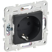 Розетка SKANDY 16А с заземл. защ. шторки SK-R04G графит IEK SK-R14-16-K53