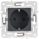Розетка SKANDY 16А с заземл. защ. шторки SK-R04G графит IEK SK-R14-16-K53