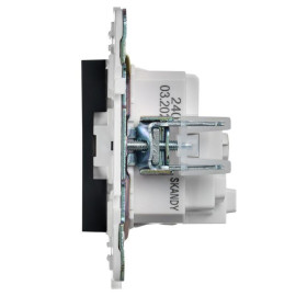Розетка SKANDY 16А с заземл. защ. шторки SK-R04G графит IEK SK-R14-16-K53