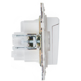 Розетка 1-м SKANDY 16А IP44 с заземл. защ. шторки с крышкой SK-R11W арктич. бел. IEK SK-R16-16-44-K01