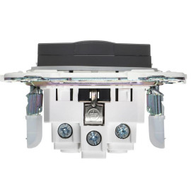 Розетка 1-м SKANDY 16А IP44 с заземл. защ. шторки с крышкой SK-R11G графит IEK SK-R16-16-44-K53