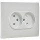 Розетка 2-м SKANDY 10А без заземл. без защ. шторок в сборе SK-R10W арктич. бел. IEK SK-R20-10-K01-F