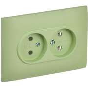 Розетка 2-м SKANDY 10А без заземл. без защ. шторок в сборе SK-R10G мятный IEK SK-R20-10-K06-F