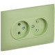 Розетка 2-м SKANDY 10А без заземл. без защ. шторок в сборе SK-R10G мятный IEK SK-R20-10-K06-F