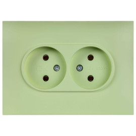 Розетка 2-м SKANDY 10А без заземл. без защ. шторок в сборе SK-R10G мятный IEK SK-R20-10-K06-F