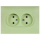 Розетка 2-м SKANDY 10А без заземл. без защ. шторок в сборе SK-R10G мятный IEK SK-R20-10-K06-F