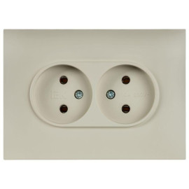 Розетка 2-м SKANDY 10А без заземл. без защ. шторок в сборе SK-R10B беж. IEK SK-R20-10-K10-F