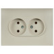 Розетка 2-м SKANDY 10А без заземл. без защ. шторок в сборе SK-R10B беж. IEK SK-R20-10-K10-F