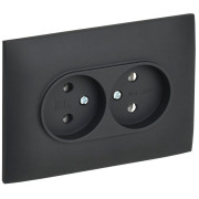 Розетка 2-м SKANDY 10А без заземл. без защ. шторок в сборе SK-R10G графит IEK SK-R20-10-K53-F