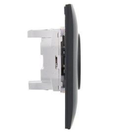 Розетка 2-м SKANDY 10А без заземл. без защ. шторок в сборе SK-R10G графит IEK SK-R20-10-K53-F