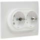 Розетка 2-м SKANDY 16А с заземл. без защ. шторок в сборе SK-R08W арктич. бел. IEK SK-R21-16-K01-F