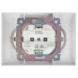 Розетка 2-м SKANDY 16А с заземл. без защ. шторок в сборе SK-R08W арктич. бел. IEK SK-R21-16-K01-F