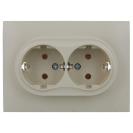 Розетка 2-м SKANDY 16А с заземл. без защ. шторок в сборе SK-R08B беж. IEK SK-R21-16-K10-F
