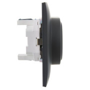 Розетка 2-м SKANDY 16А с заземл. без защ. шторок в сборе SK-R08G графит IEK SK-R21-16-K53-F