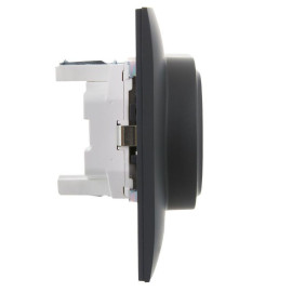 Розетка 2-м SKANDY 16А с заземл. без защ. шторок в сборе SK-R08G графит IEK SK-R21-16-K53-F