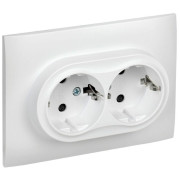 Розетка 2-м SKANDY 16А с заземл. защ. шторки в сборе SK-R07W арктич. бел. IEK SK-R24-16-K01-F