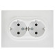 Розетка 2-м SKANDY 16А с заземл. защ. шторки в сборе SK-R07W арктич. бел. IEK SK-R24-16-K01-F