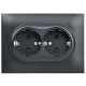 Розетка 2-м SKANDY 16А с заземл. защ. шторки в сборе SK-R07Bl черн. IEK SK-R24-16-K02-F