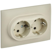 Розетка 2-м SKANDY 16А с заземл. защ. шторки в сборе SK-R07B беж. IEK SK-R24-16-K10-F