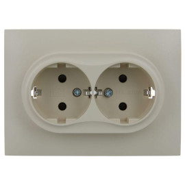 Розетка 2-м SKANDY 16А с заземл. защ. шторки в сборе SK-R07B беж. IEK SK-R24-16-K10-F