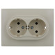 Розетка 2-м SKANDY 16А с заземл. защ. шторки в сборе SK-R07B беж. IEK SK-R24-16-K10-F