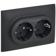 Розетка 2-м SKANDY 16А с заземл. защ. шторки в сборе SK-R07G графит IEK SK-R24-16-K53-F