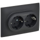 Розетка 2-м SKANDY 16А с заземл. защ. шторки в сборе SK-R07G графит IEK SK-R24-16-K53-F