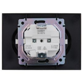 Розетка 2-м SKANDY 16А с заземл. защ. шторки в сборе SK-R07G графит IEK SK-R24-16-K53-F