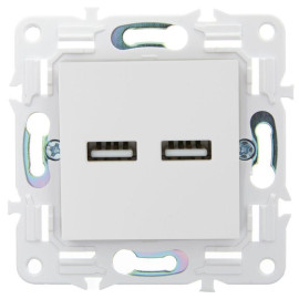 Розетка USB A+A 3.1А SKANDY SK-R15W арктич. бел. IEK SK-U21-D31-K01
