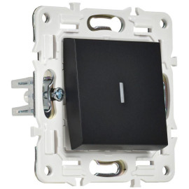 Выключатель проходной 1-кл. SKANDY 10А SK-V08Bl с индикацией черн. IEK SK-V12-1-10-K02