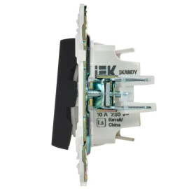 Выключатель проходной 1-кл. SKANDY 10А SK-V08Bl с индикацией черн. IEK SK-V12-1-10-K02